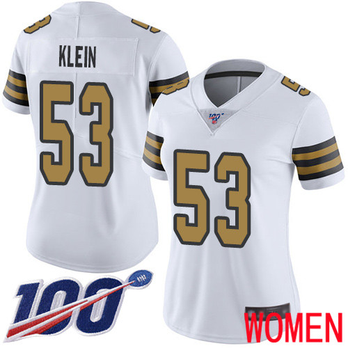 New Orleans Saints Limited White Women A J Klein Jersey NFL Football 53 100th Season Rush Vapor Untouchable Jersey